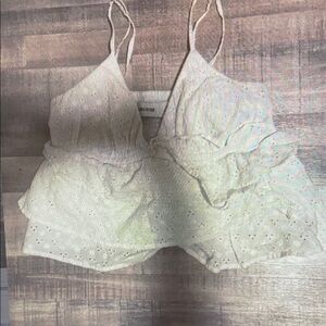 Hollister Women's Cream Eyelet Sleepwear Set